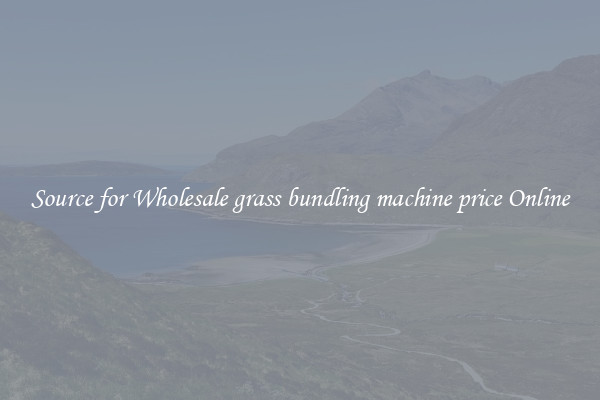 Source for Wholesale grass bundling machine price Online