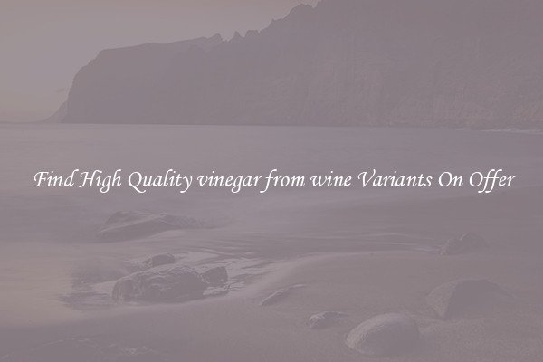 Find High Quality vinegar from wine Variants On Offer