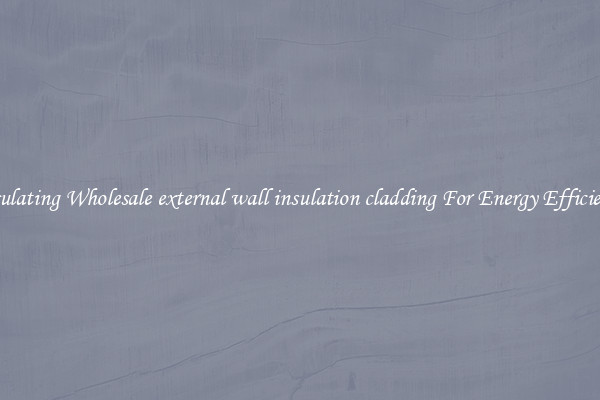 Insulating Wholesale external wall insulation cladding For Energy Efficiency