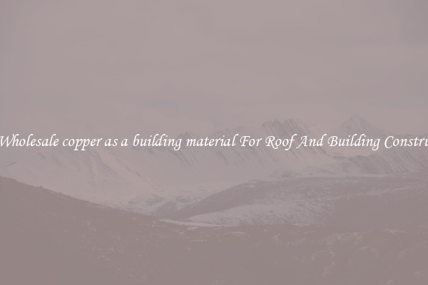 Buy Wholesale copper as a building material For Roof And Building Construction