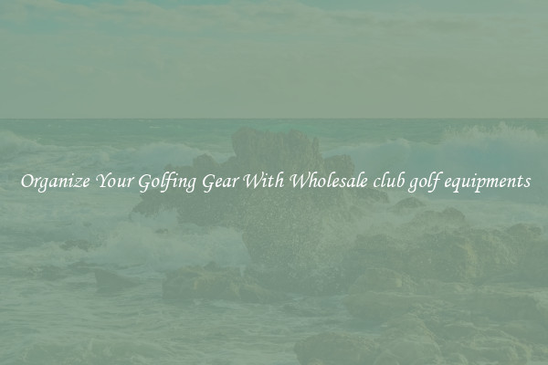 Organize Your Golfing Gear With Wholesale club golf equipments