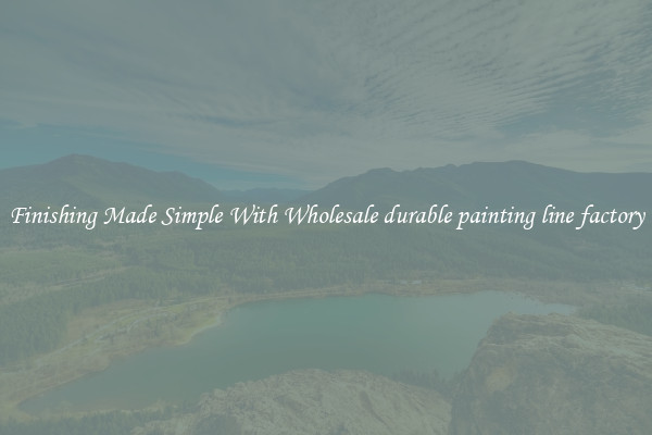 Finishing Made Simple With Wholesale durable painting line factory