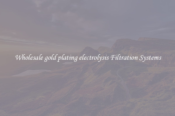 Wholesale gold plating electrolysis Filtration Systems