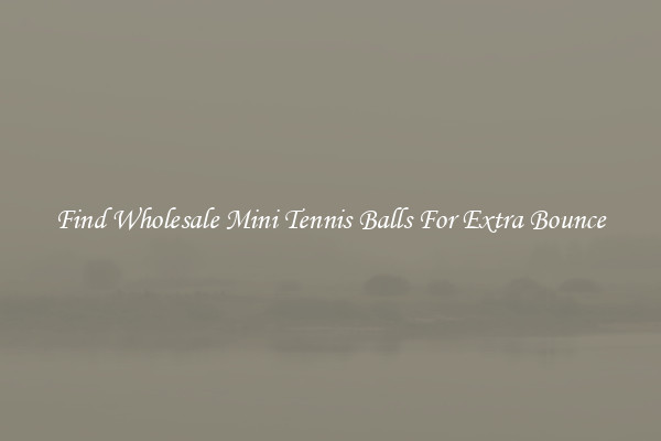Find Wholesale Mini Tennis Balls For Extra Bounce