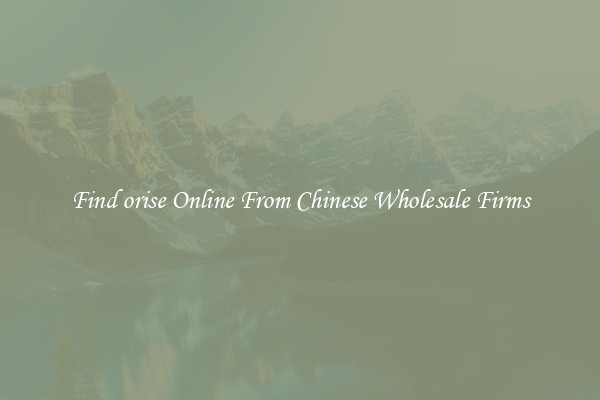 Find orise Online From Chinese Wholesale Firms