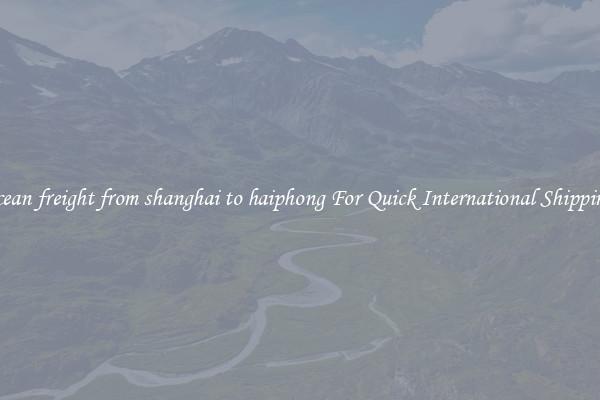 ocean freight from shanghai to haiphong For Quick International Shipping